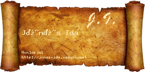 Jónás Ida névjegykártya