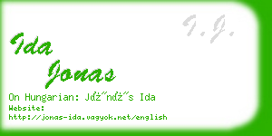 ida jonas business card